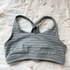 Athleta Sports Bra EUC grey stripe M